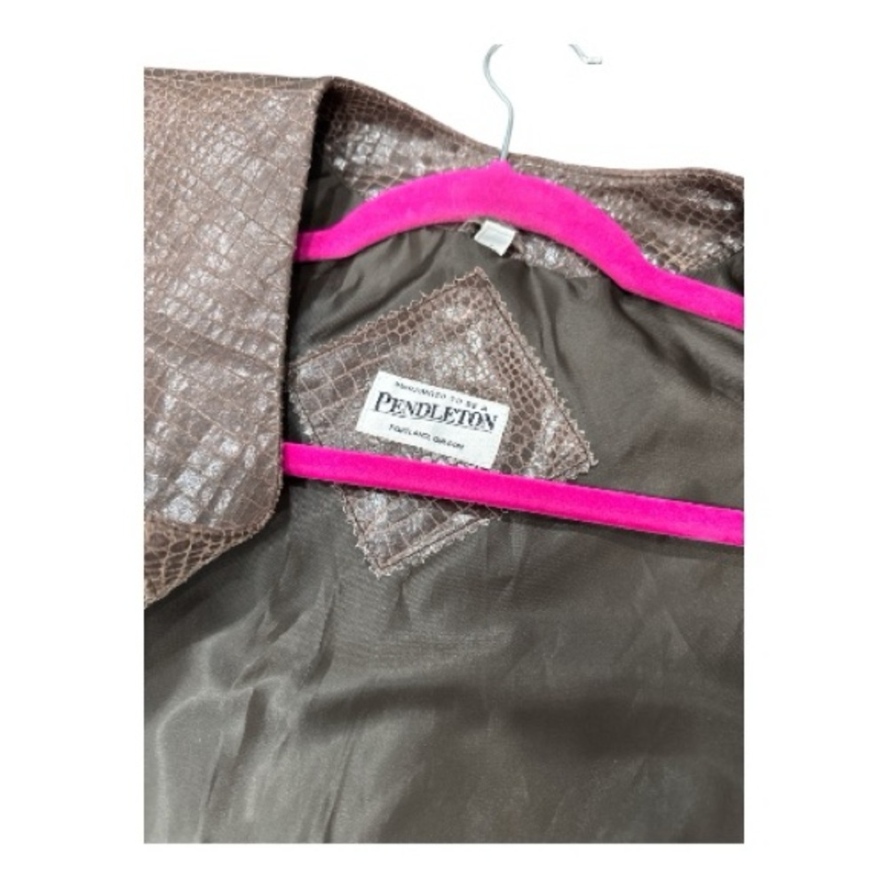 Pendleton Brown Crocodile-Embossed Jacket size L - image 9